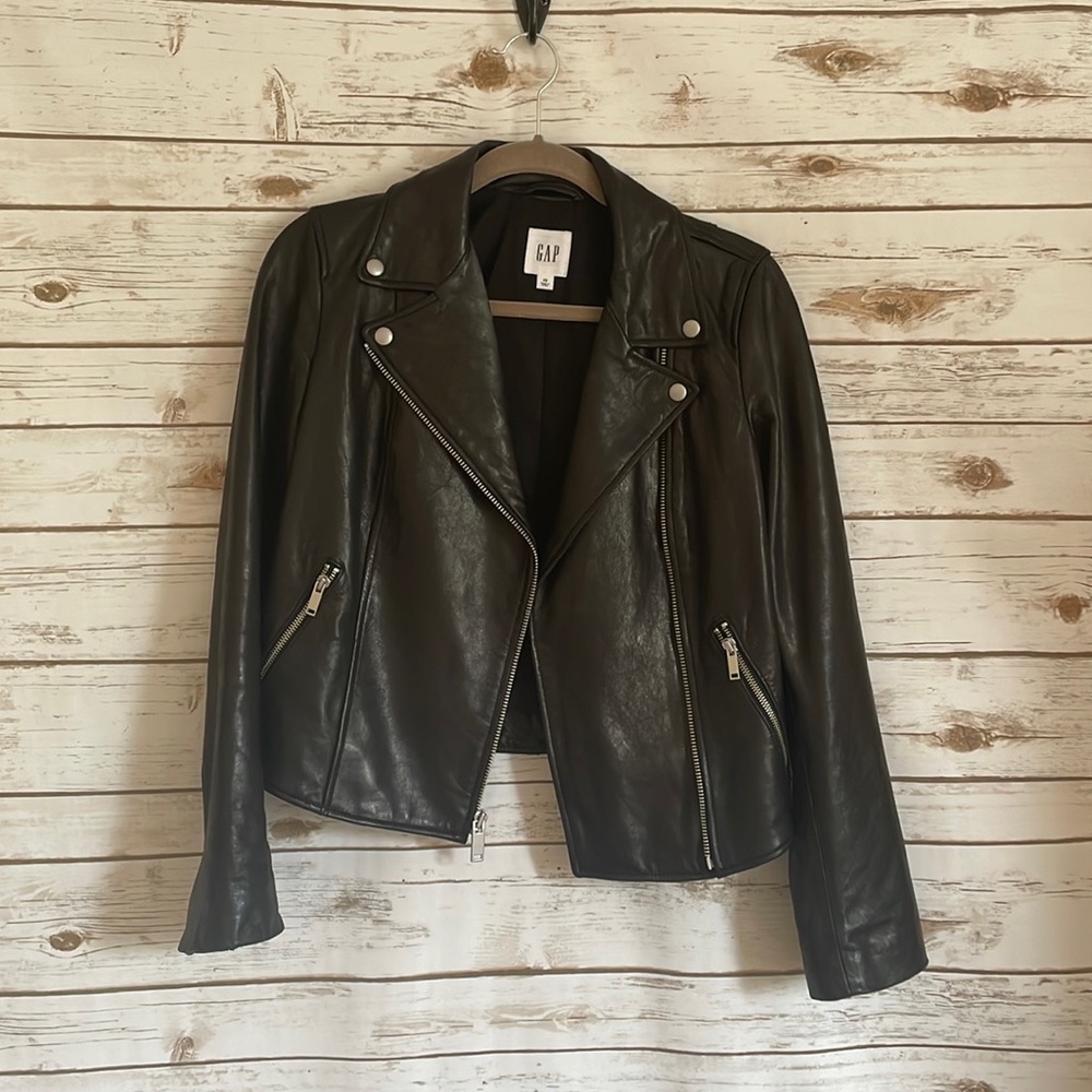 Black leather jacket